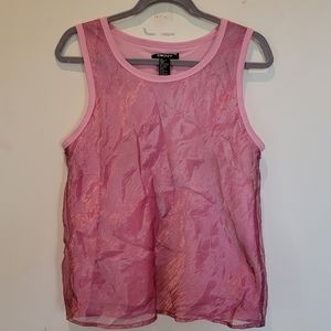 Vintage DKNY Womens Metallic  Sleeveless Top Pink Size 12